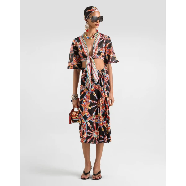 Dolce & Gabbana Carretto-print batiste top, view 2