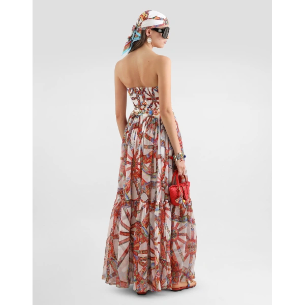 Dolce & Gabbana Carretto-print charmeuse top, view 3