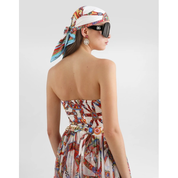 Dolce & Gabbana Carretto-print charmeuse top, view 5