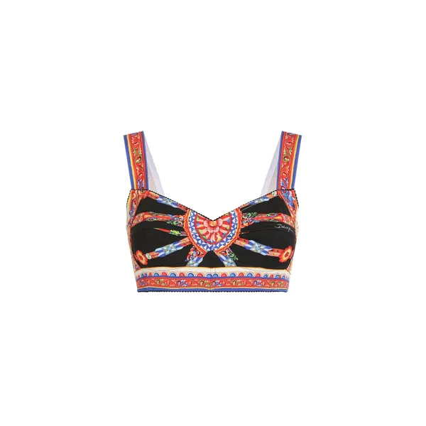 Dolce & Gabbana Carretto-print charmeuse top