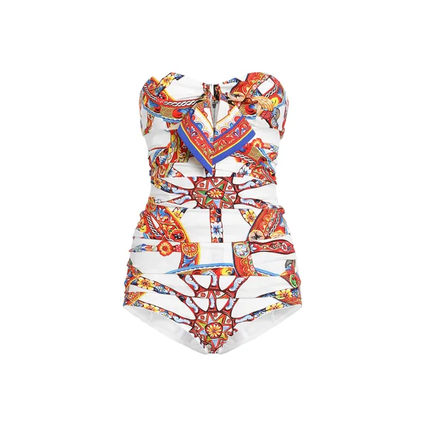 Dolce & Gabbana Carretto-print charmeuse top