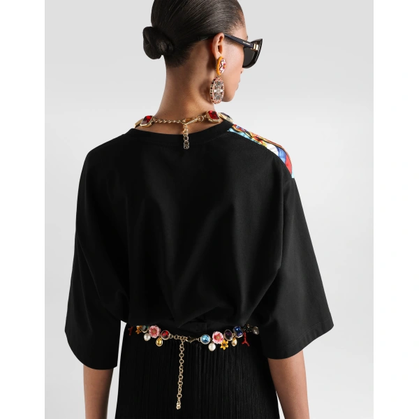 Dolce & Gabbana Carretto-print jersey t-shirt Top, view 5