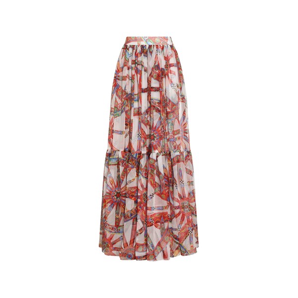 Dolce & Gabbana Carretto-print long chiffon skirt