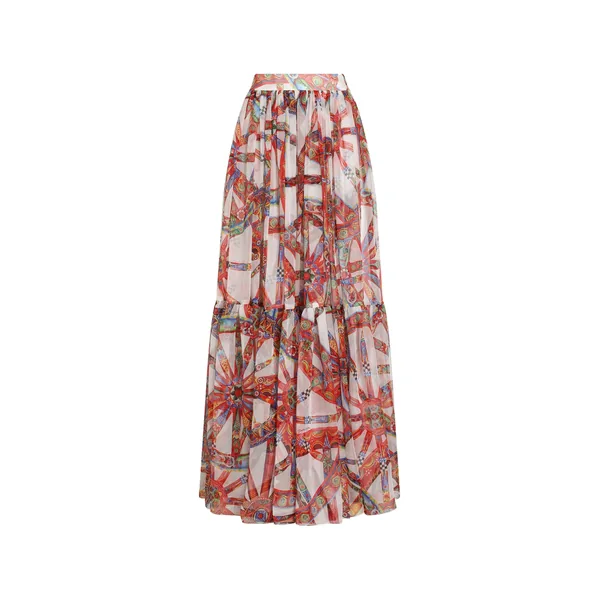 Dolce & Gabbana Carretto-print long chiffon skirt