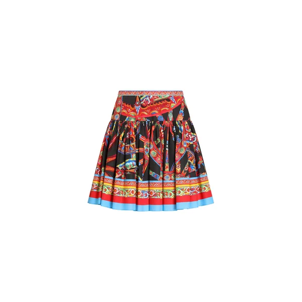 Dolce & Gabbana Carretto-print poplin miniskirt Skirt