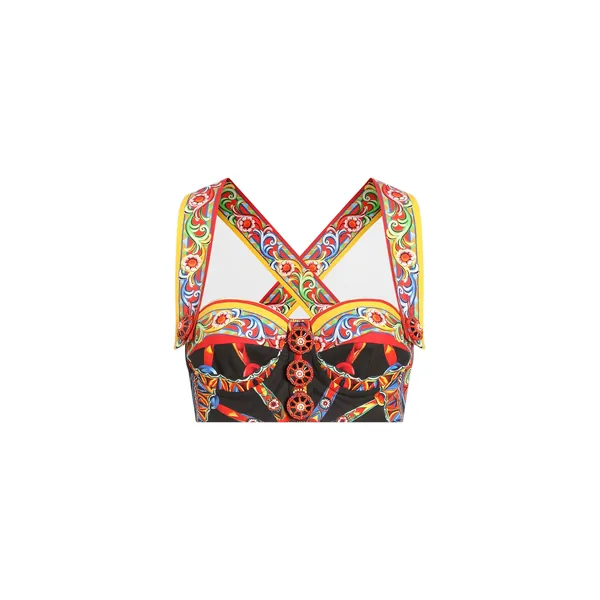 Carretto-print poplin top