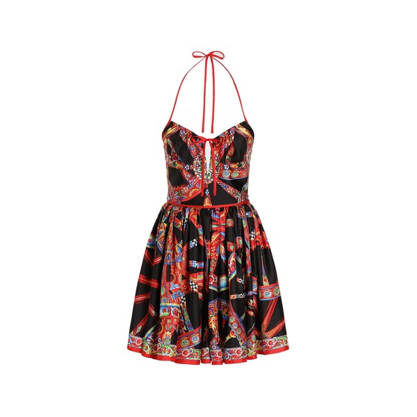 Dolce & Gabbana Carretto-print silk twill dress