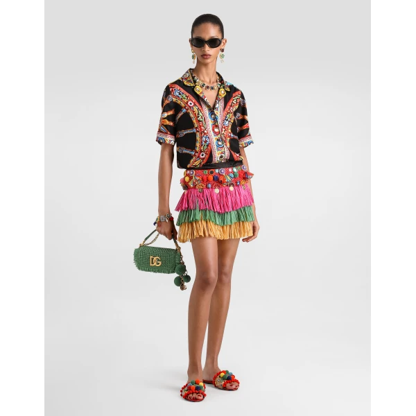 Dolce & Gabbana Carretto-print silk twill vanity shirt, view 2