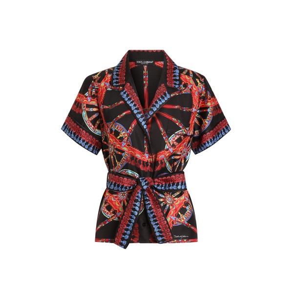 Dolce & Gabbana Carretto-print silk twill vanity shirt