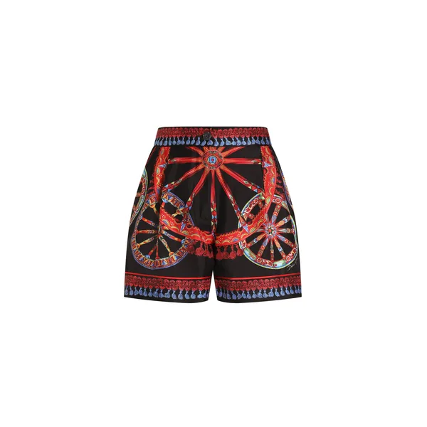 Dolce & Gabbana Carretto-print silk vanity bermuda shorts
