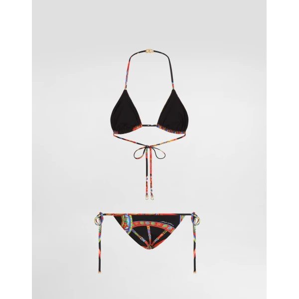 Dolce & Gabbana Carretto-print triangle bikini, view 2