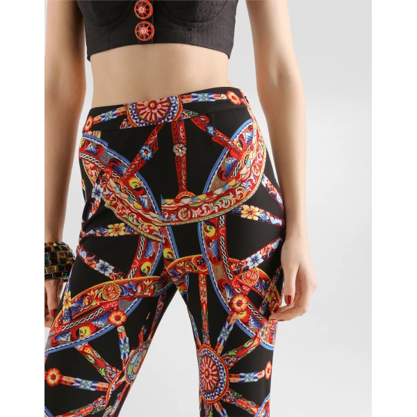 Dolce & Gabbana Carretto-print viscose jersey leggings, view 4