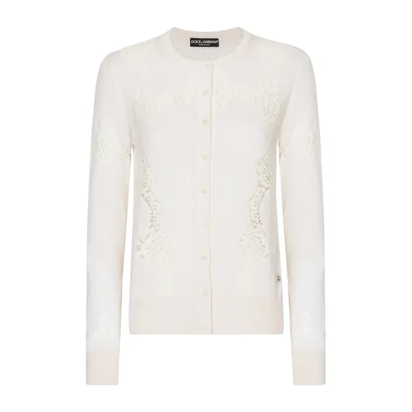Dolce & Gabbana Cashmere and silk cardigan with lace inlay