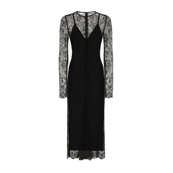Dolce & Gabbana Chantilly lace fil coupé calf-length dress