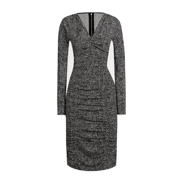 Dolce & Gabbana Chevron print cady midi dress