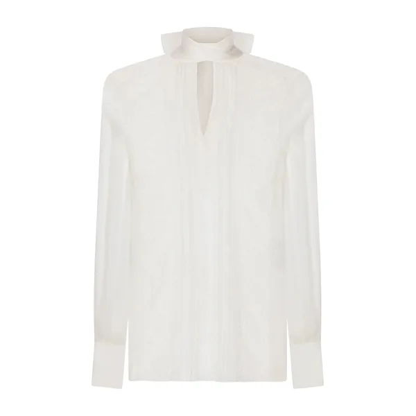 Dolce & Gabbana Chiffon and lace pussy-bow blouse
