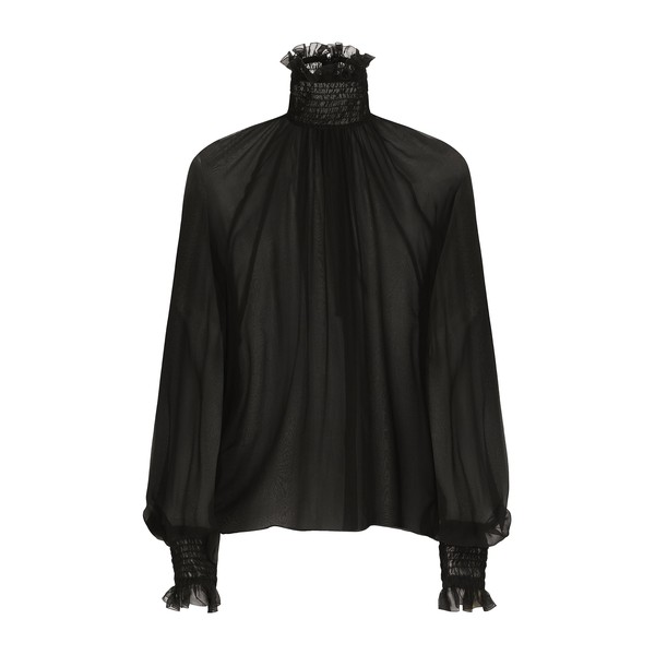 Dolce & Gabbana Chiffon blouse with smock-stitch detailing