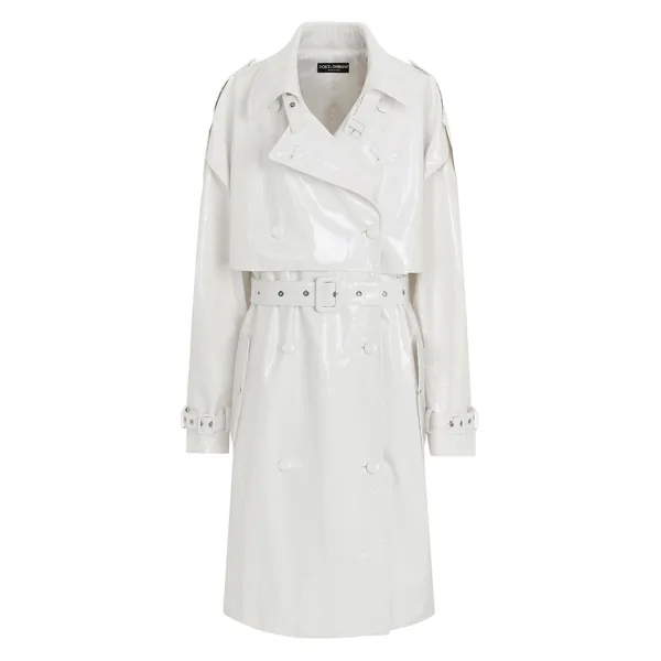 Coated cotton trench coat