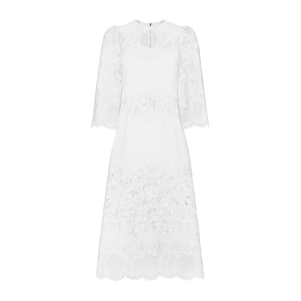 Dolce & Gabbana Cotton calf-length dress with cut-out detailing