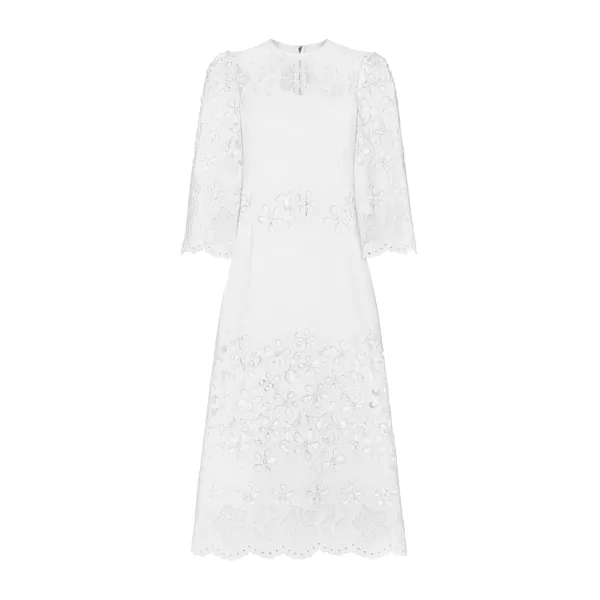 Dolce & Gabbana Cotton calf-length dress with cut-out detailing