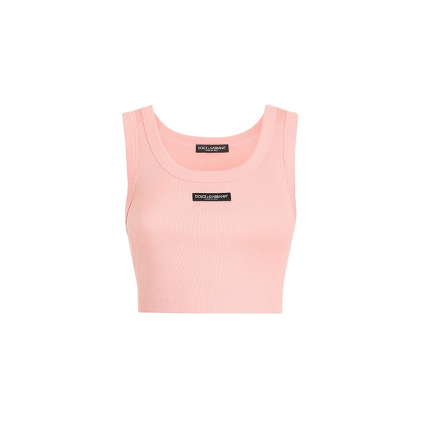 Dolce & Gabbana Cotton cropped tank top with logo