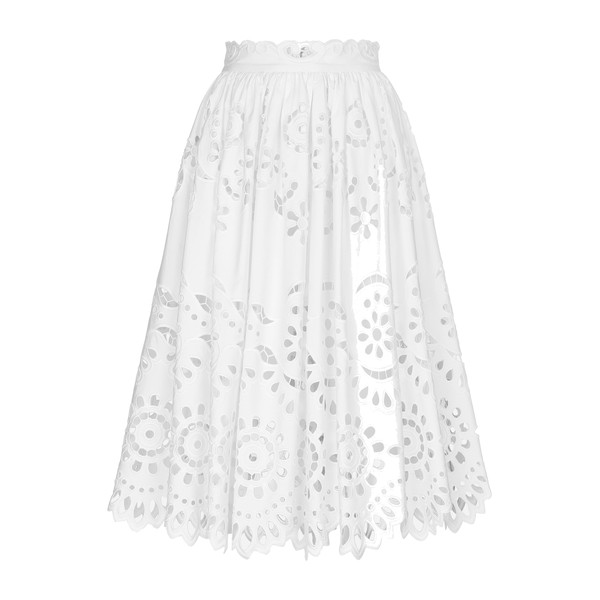 Dolce & Gabbana Cotton midi circle skirt with cut-out detailing