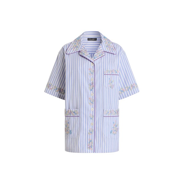 Dolce & Gabbana Cotton shirt with flower embroidery
