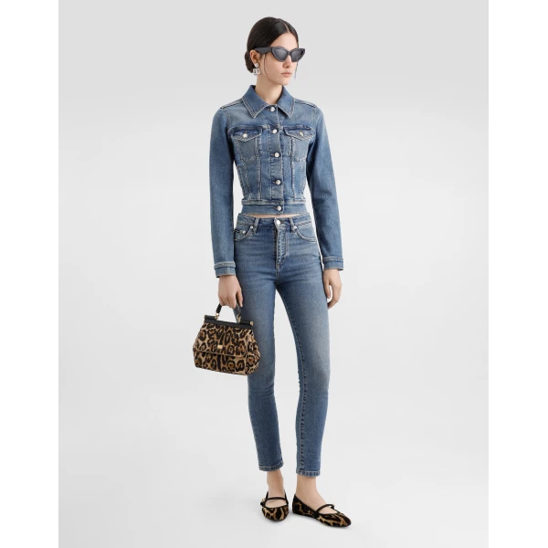 Dolce & Gabbana Cropped cotton denim jacket, view 2