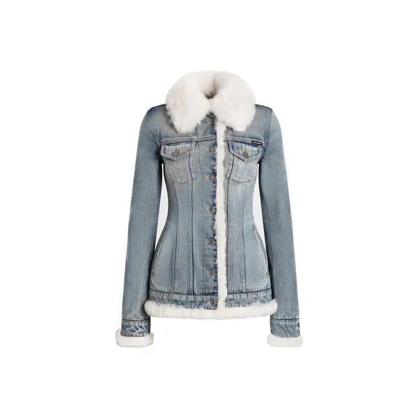Dolce & Gabbana Denim jacket with fur effect details