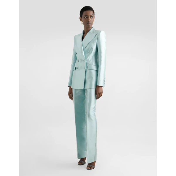 Dolce & Gabbana Double-breasted jacket in shantung silk, view 2