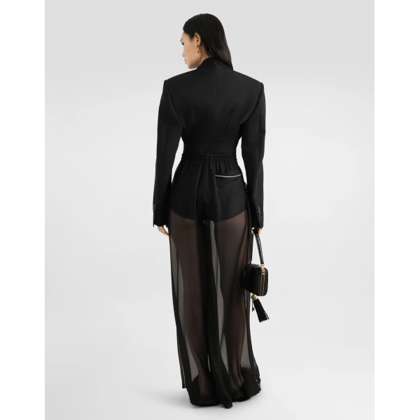 Dolce & Gabbana Double-breasted jacket in wool gabardine, view 3