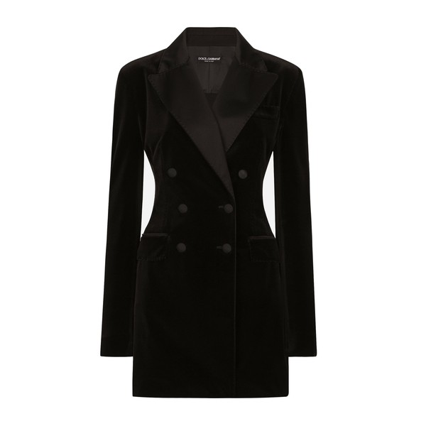 Dolce & Gabbana Double-breasted velvet Turlington jacket
