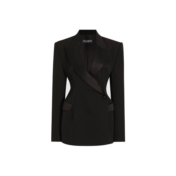 Dolce & Gabbana Double-breasted wool gabardine tuxedo jacket