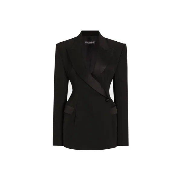 Dolce & Gabbana Double-breasted wool gabardine tuxedo jacket