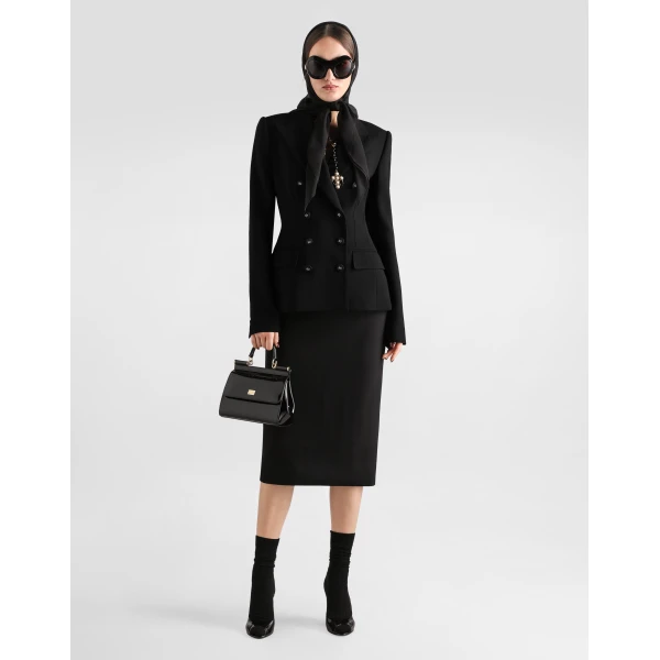 Dolce & Gabbana Double wool crêpe skirt, view 2