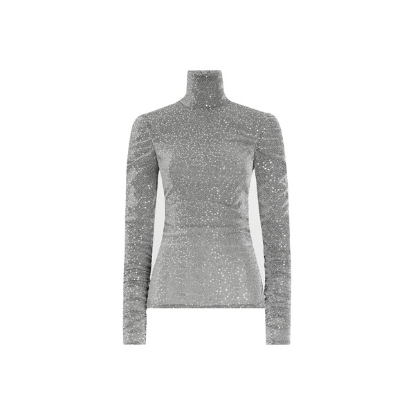 Dolce & Gabbana Draped sequined turtle-neck top