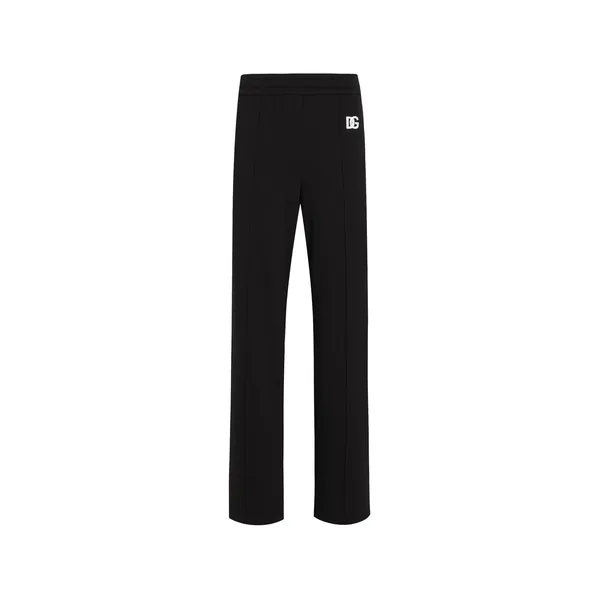 Dolce & Gabbana Flared jersey jogging pants with DG logo embroidery