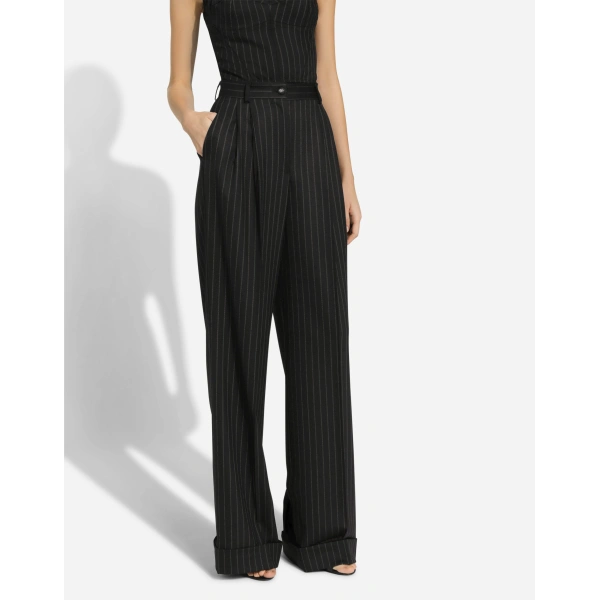 Dolce & Gabbana Flared pinstripe wool pants, view 4