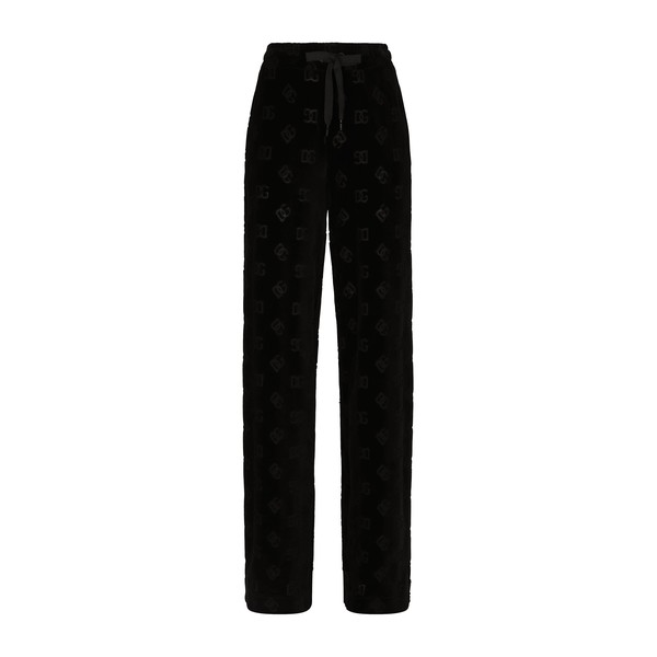 Dolce & Gabbana Flocked jersey pants with all-over DG logo