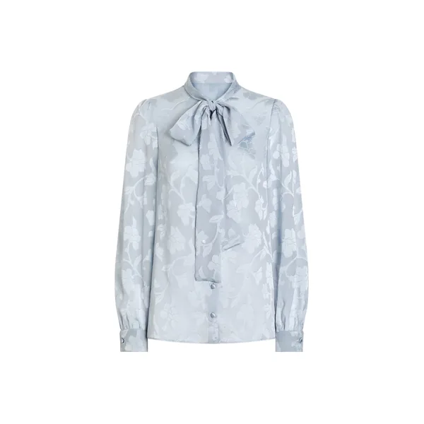 Floral fil coupé jacquard chiffon shirt