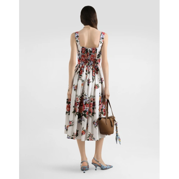 Dolce & Gabbana Flower bouquet-print cotton dress, view 3