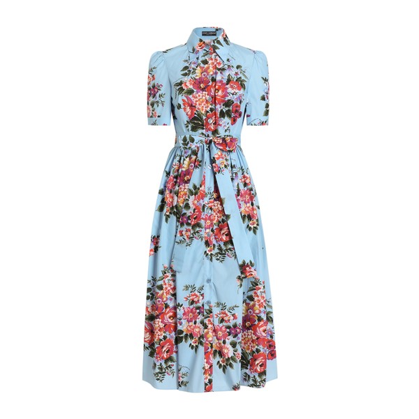 Dolce & Gabbana Flower bouquet-print poplin shirt dress