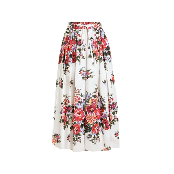 Dolce & Gabbana Flower bouquet-print skirt with pleats