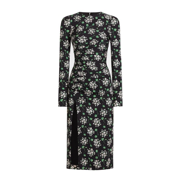 Dolce & Gabbana Geranium bouquets-print charmeuse dress
