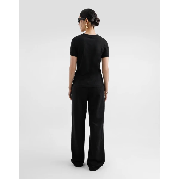 Dolce & Gabbana Jersey T-shirt with DG logo embroidery Top, view 4