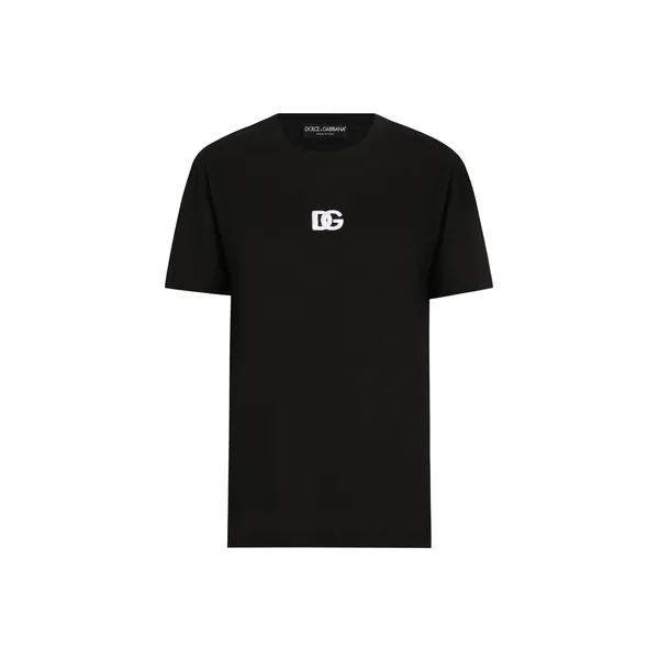 Dolce & Gabbana Jersey T-shirt with DG logo embroidery Top