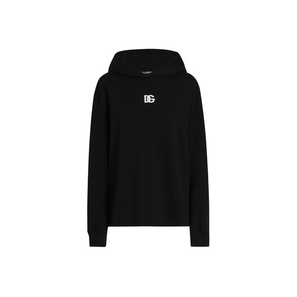 Dolce & Gabbana Jersey hoodie with DG embroidery