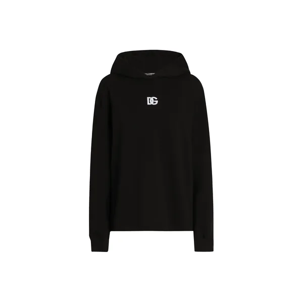 Dolce & Gabbana Jersey hoodie with DG embroidery