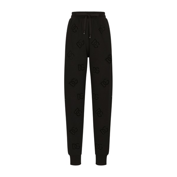 Dolce & Gabbana Jersey jogging pants with cut-out and DG logo