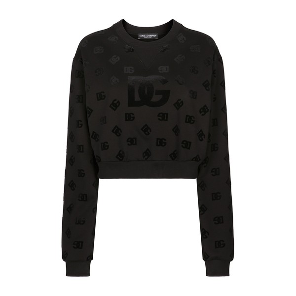 Dolce & Gabbana Jersey sweatshirt with flocked DG logo print Top